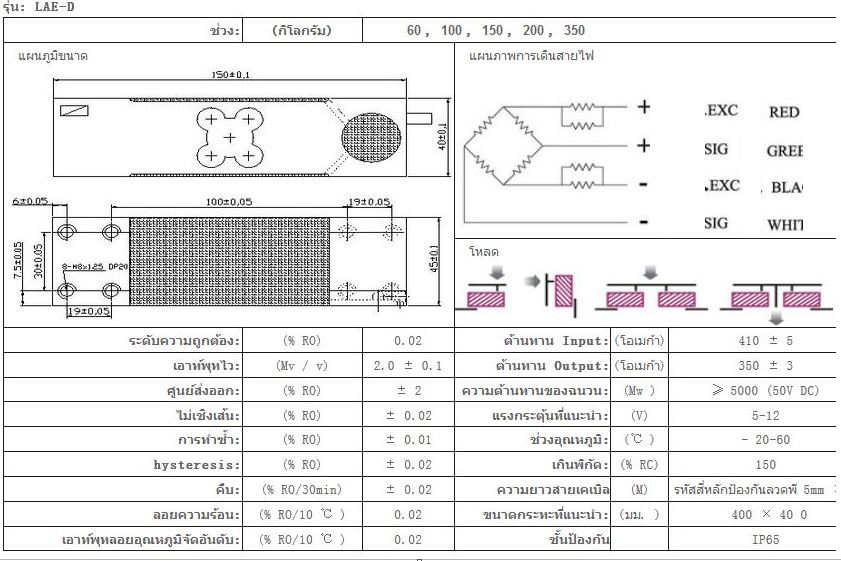 sensor  loadcell วัดน้ำหนัก 200kg แบบใช้ในอุตสาหกรรม